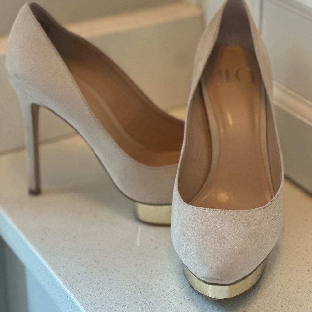 JLo Cream Platform Heels